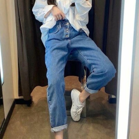 Zara Womens Paperbag Waist Baggy Jeans - Picture 2 of 12